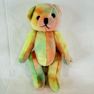 Tie Dye Pastel Rainbow Teddy Bear Stuffed Animal Creature Comforts Toys Jointed